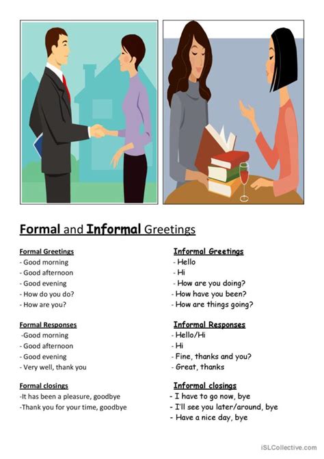(DOC) Formal and Informal Greetings .